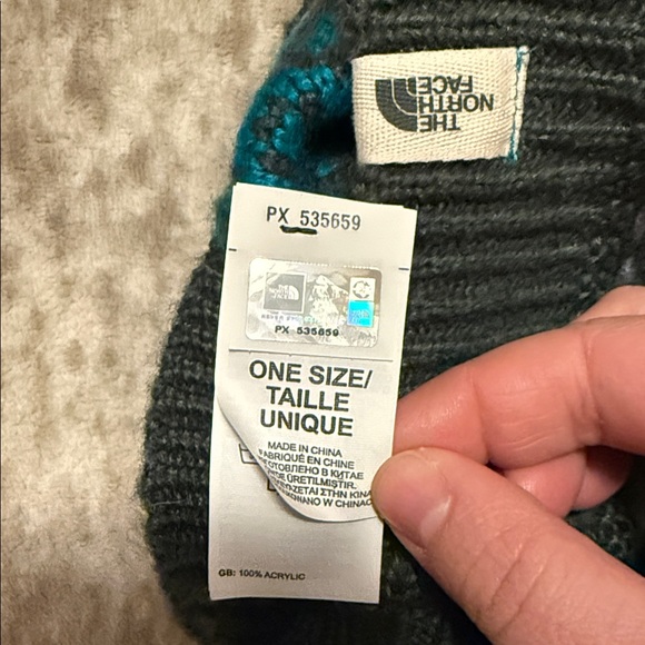 Two North Face Knit Beanie Set - Teal and Navy - Picture 9 of 9
